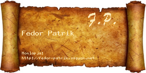 Fedor Patrik névjegykártya