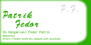 patrik fedor business card